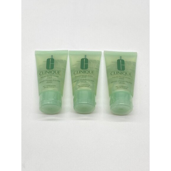 3 Clinique Liquid Facial Soap Mild Dry Combination 1oz/30ml - Picture 2 of 7